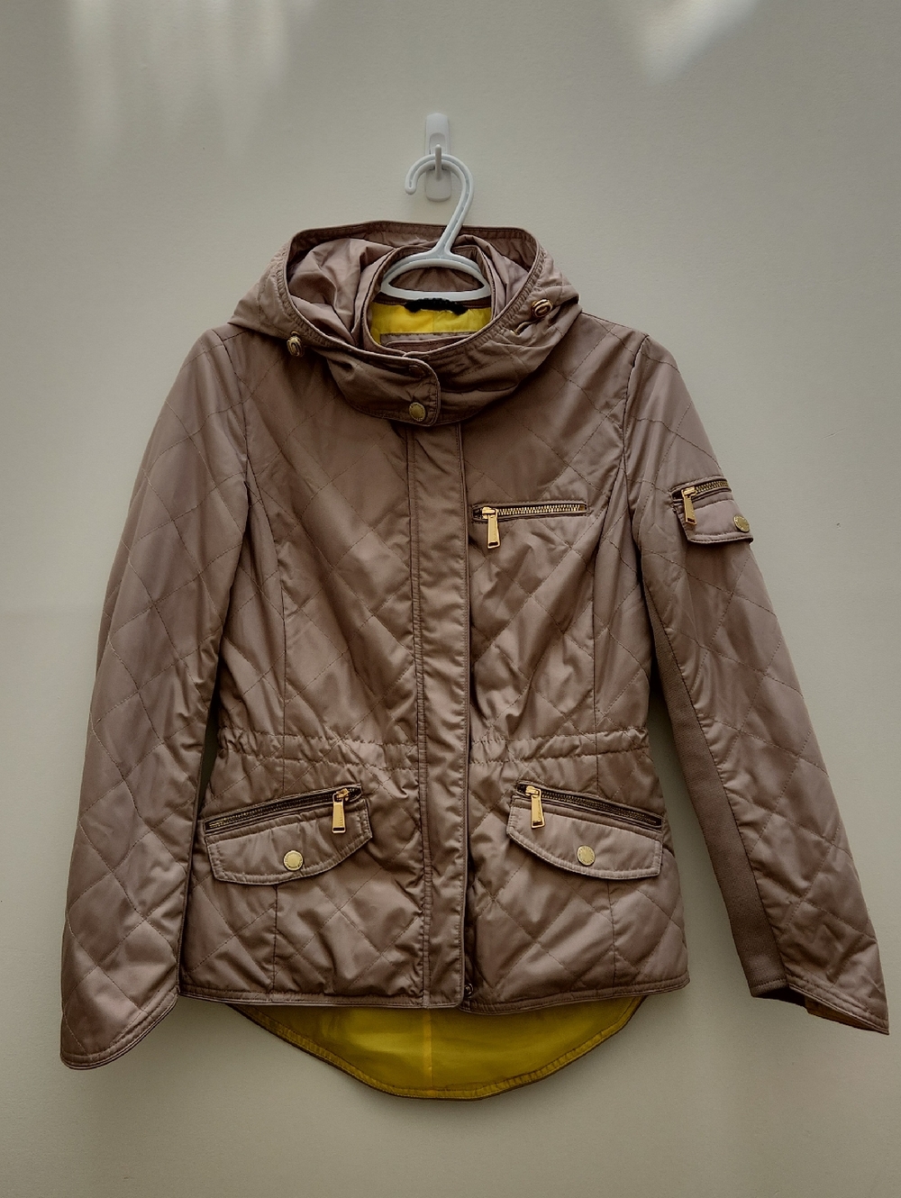 BCBGeneration Quilted Brown Women's Jacket with Gold Hardware